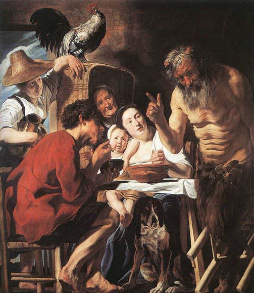 Jacob Jordaens Satyr and Peasant